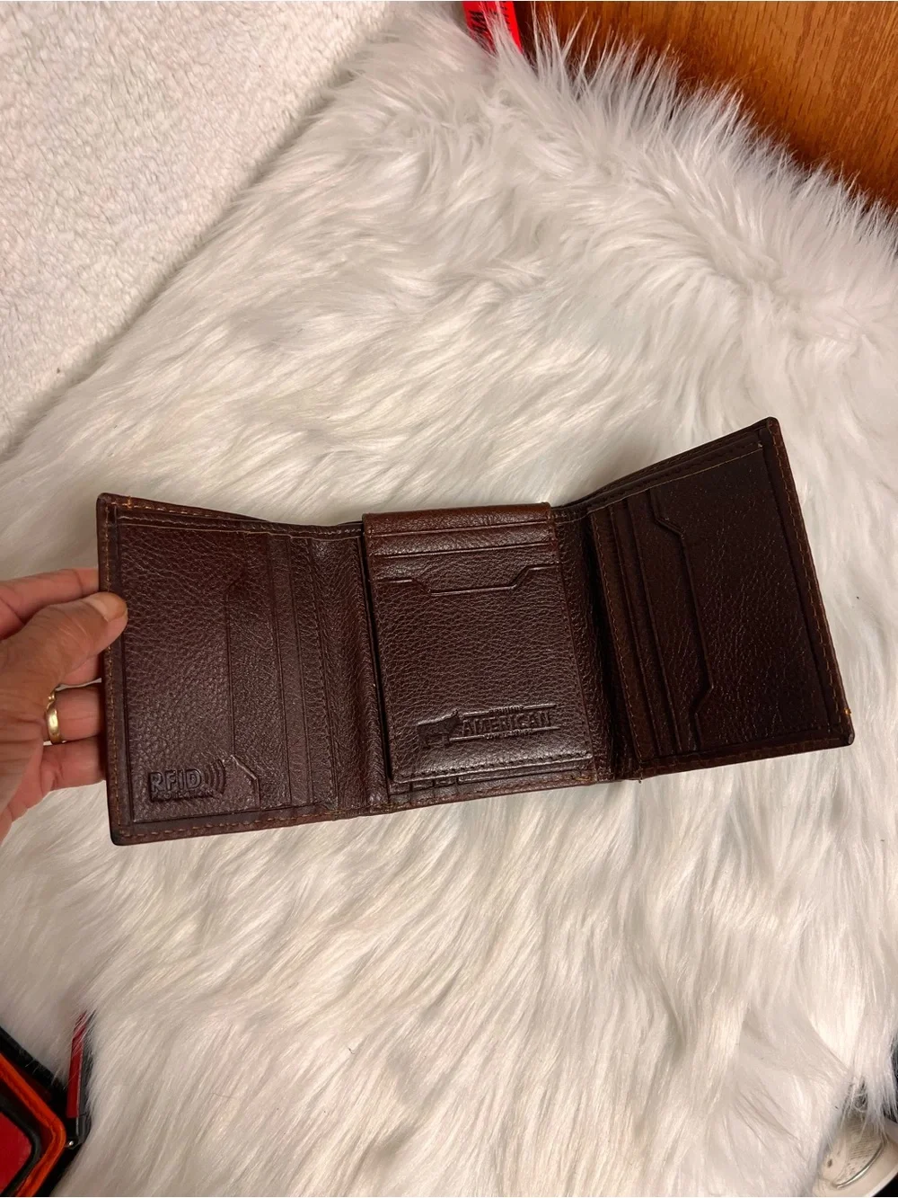 Classic Brown Leather Men's Trifold Wallet